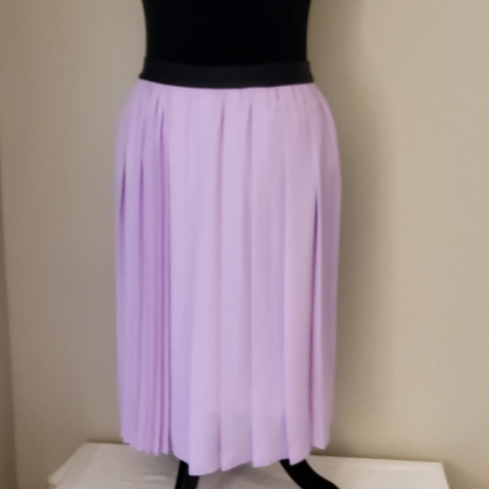 Worthington Woman Size MP Purple Pleated Skirt Stretch Waist Worthington Woman
